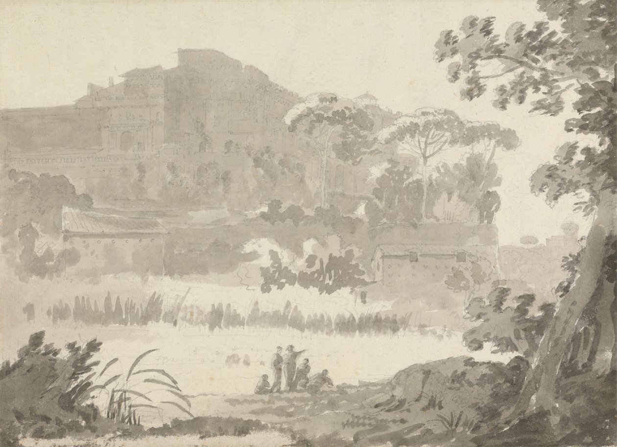 Vatikan von der Straße nach Ponte Mola von Sir George Howland Beaumont seventh Baronet