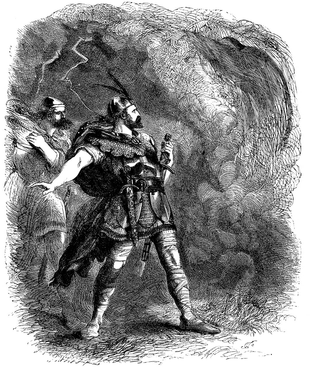 Macbeth und Banquo begegnen den drei Hexen, 1858 von Sir John Gilbert