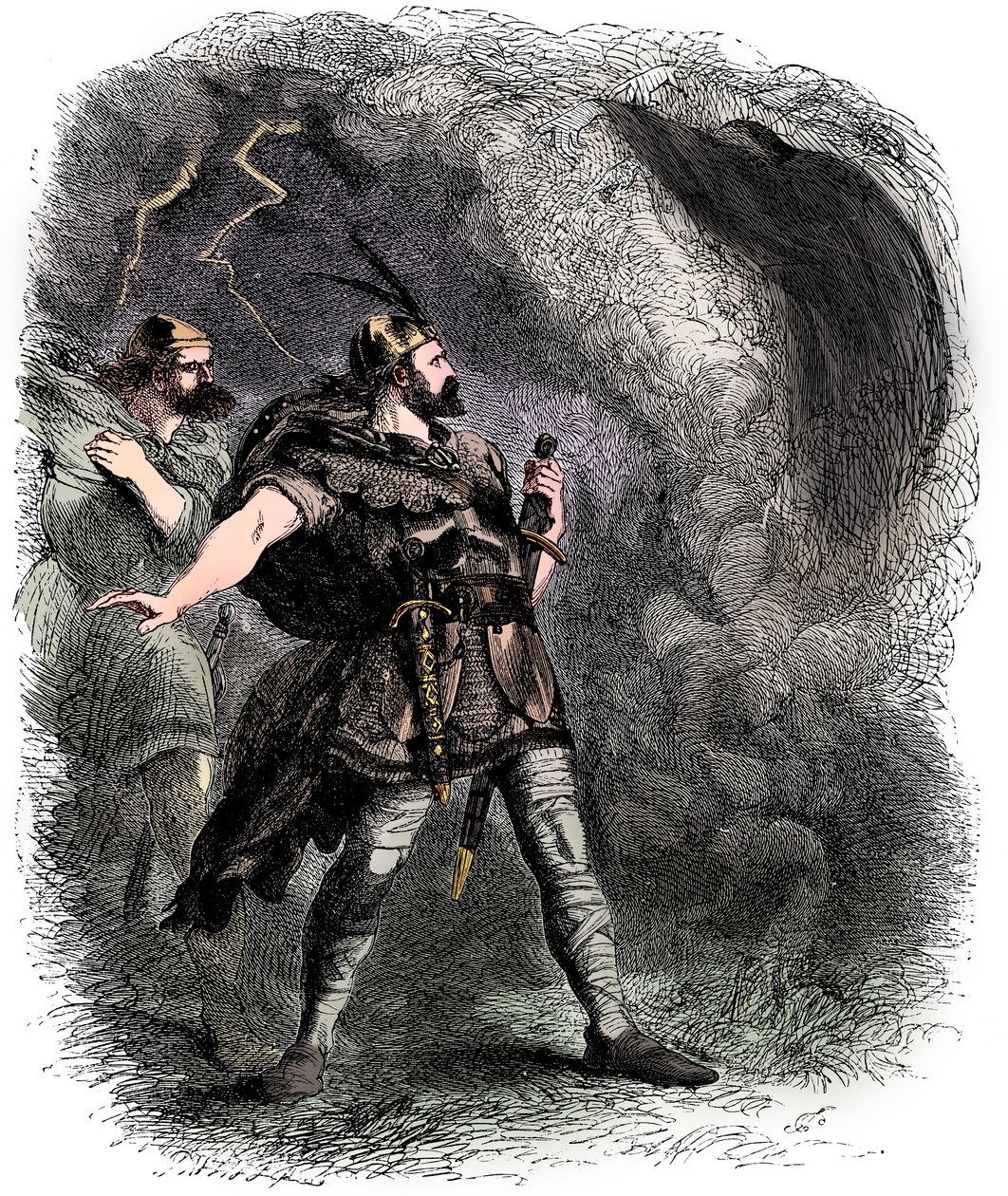 Macbeth und Banquo begegnen den drei Hexen, 1858 von Sir John Gilbert