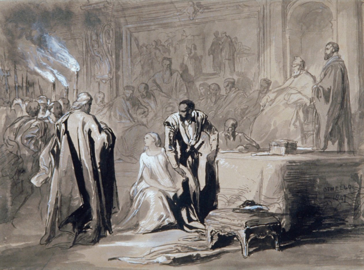 Othello und Desdemona vor dem Senat, 1847 von Sir John Gilbert