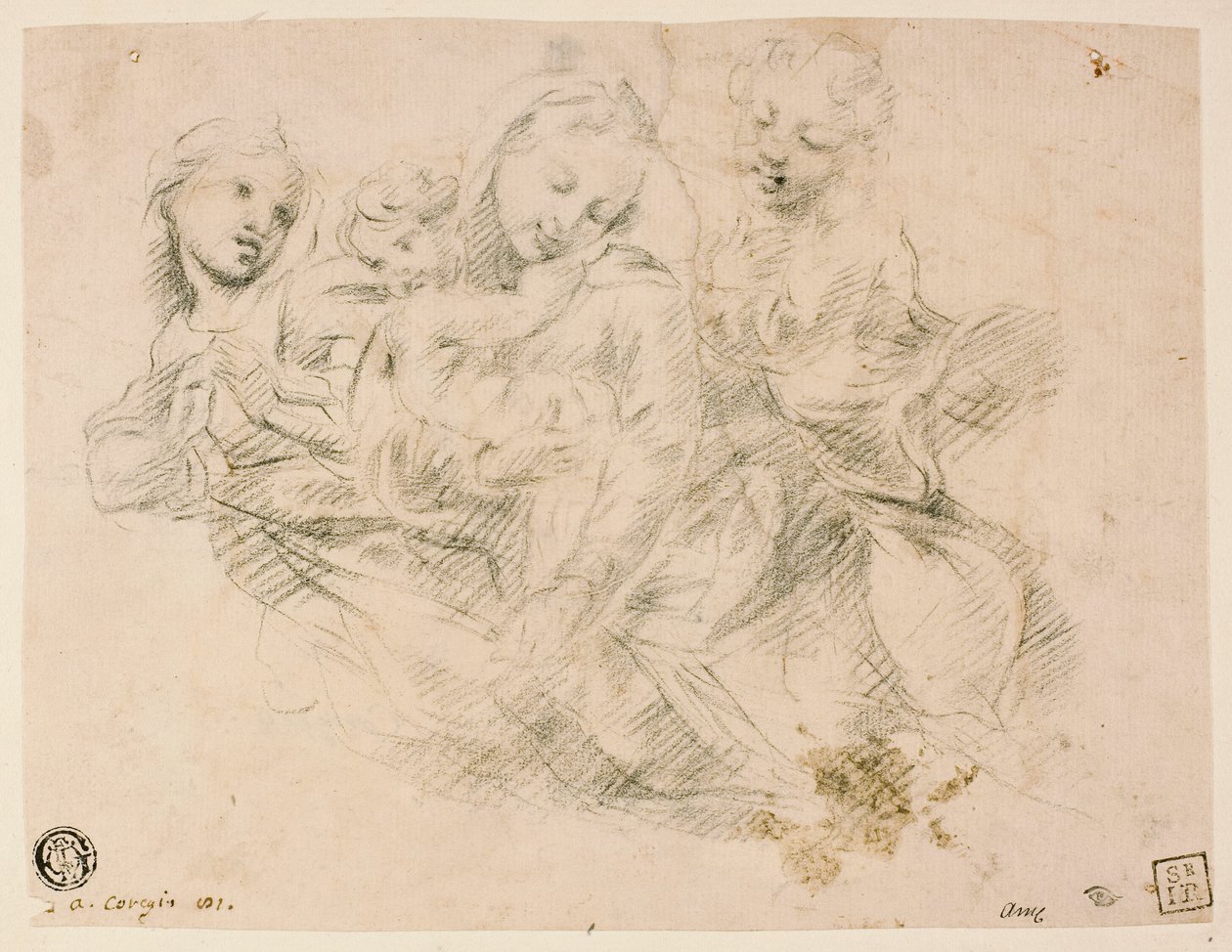 Madonna mit Kind und zwei Engeln von Sir Joshua Reynolds