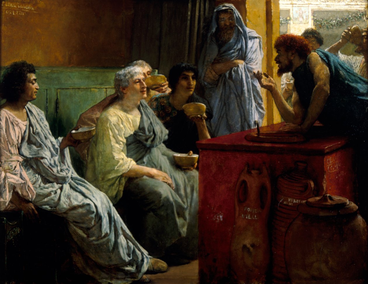 Der Weinkeller, 1869-1874 von Sir Lawrence Alma Tadema