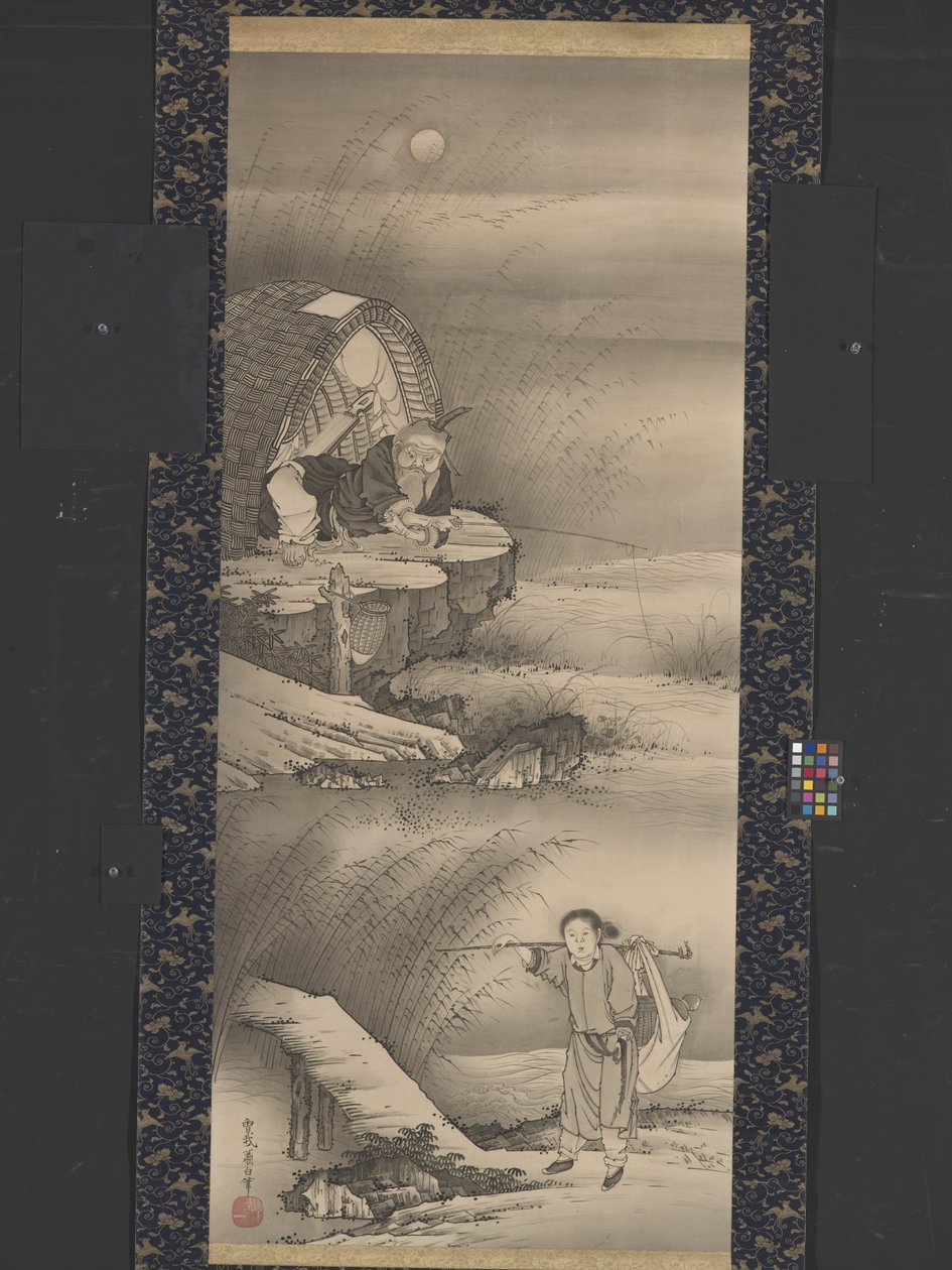 Lu Shang (Tai Gongwang) beim Angeln von Soga Shohaku