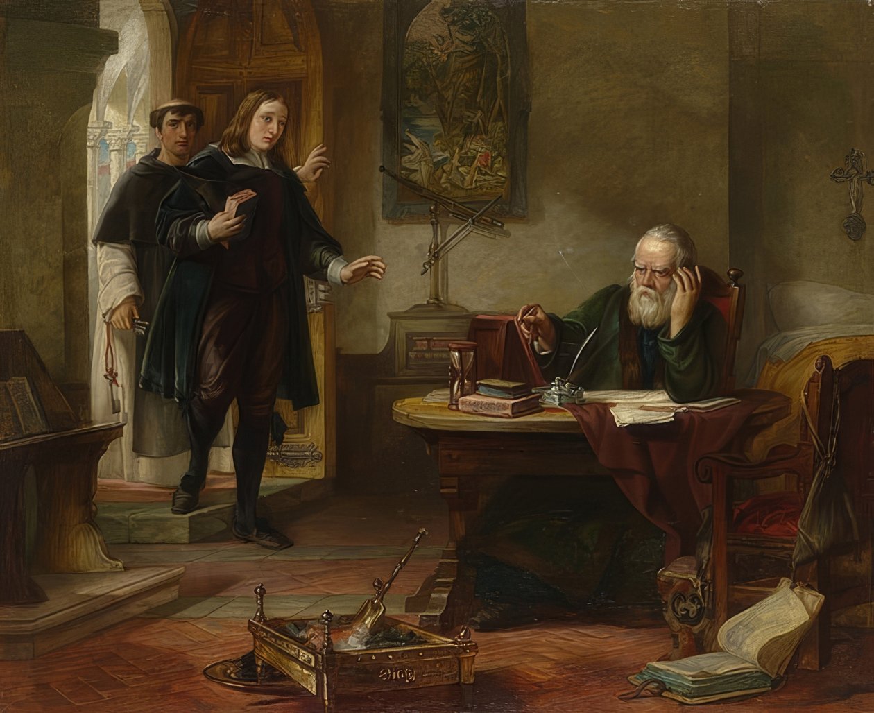 John Milton zu Besuch bei Galileo Galilei von Solomon Alexander Hart