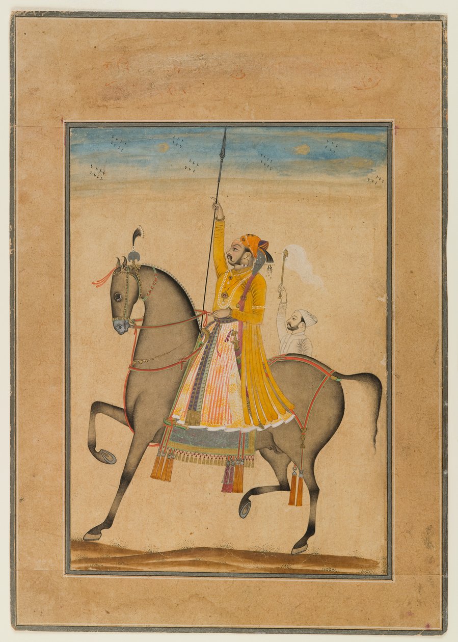 Reiterporträt von Maharaja Sujan Singh von Bikaner, 1747 von Son of Muhammad attr. to Kasam