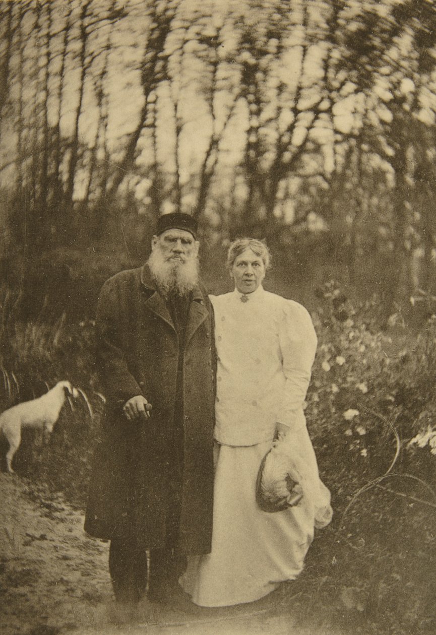 Russischer Autor Leo Tolstoi und seine Frau Sophia Tolstaya, Russland, 1895 von Sophia Andreevna Tolstaya