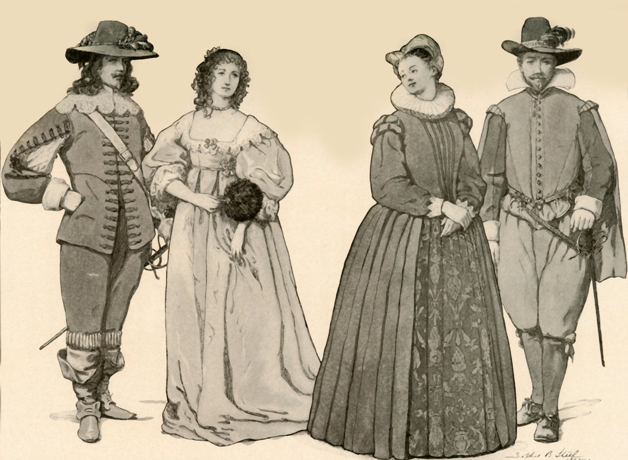 Kleidung während der Herrschaft von James I-Charles I 1607-1640 von Sophie B. Steel
