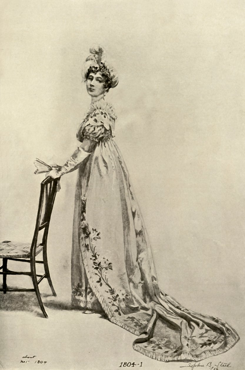Empire-Kleid getragen in Philadelphia, jetzt in Memorial Hall, 1804, 1903, 1937 von Sophie B. Steel