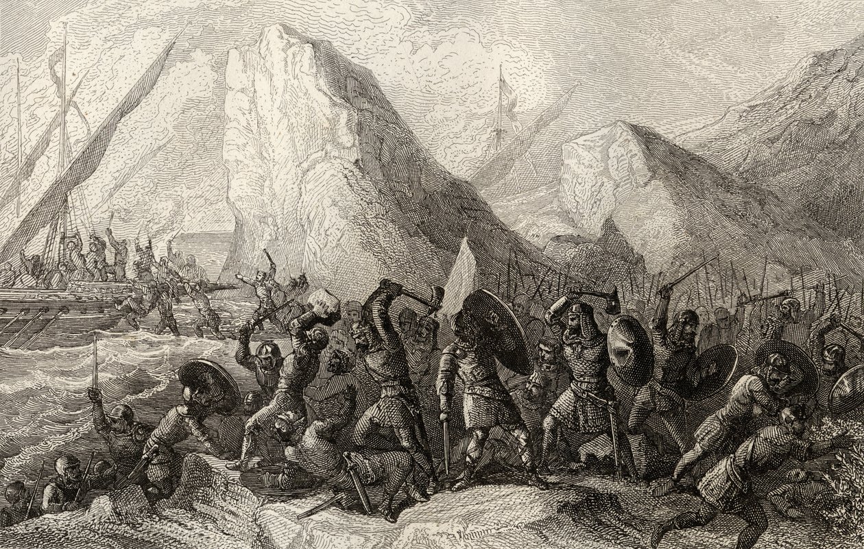 Die Normannen werden an den galicischen Küsten Spaniens um ca. 969 zerstört von Spanish School