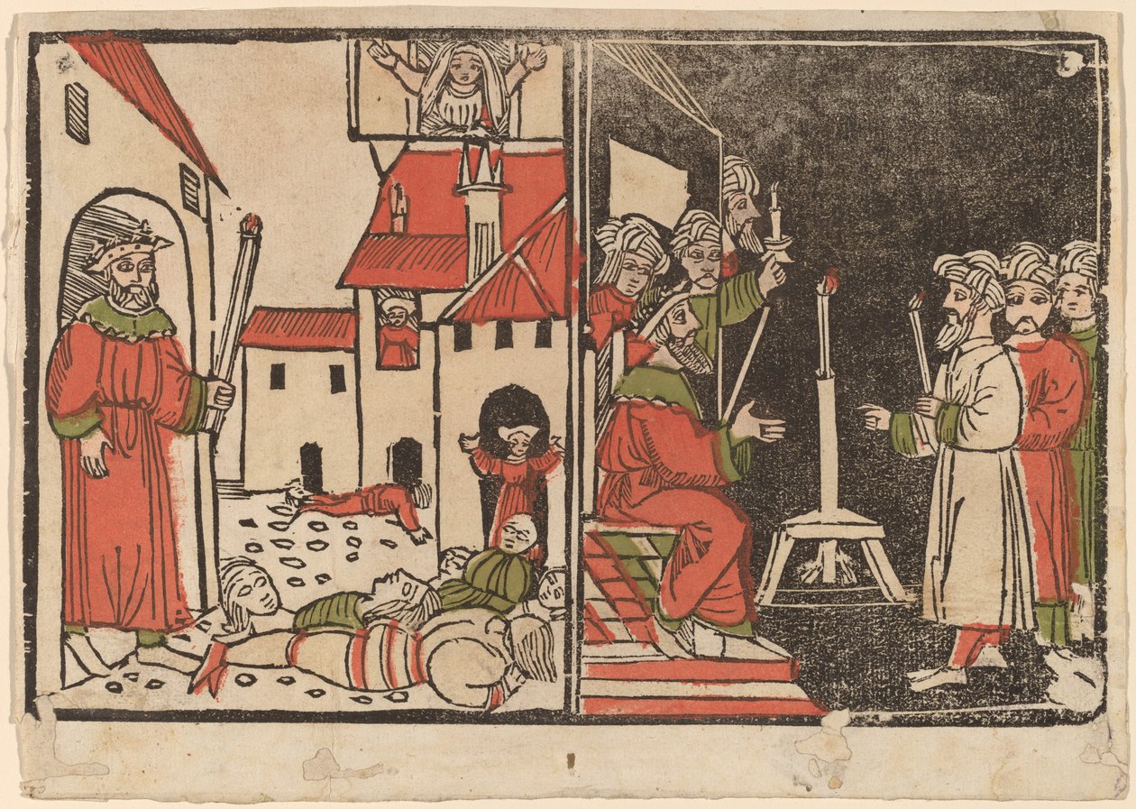Massaker der Erstgeborenen und ägyptische Finsternis von Spanish 15th Century