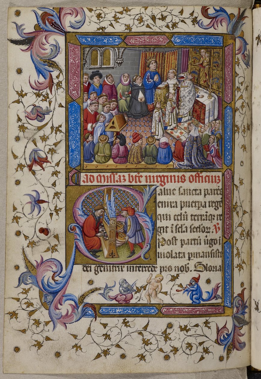 Alfonso V besucht die Messe, aus Psalter und Stundenbuch von Alfonso V von Aragon, ca. 1442 von Spanish School