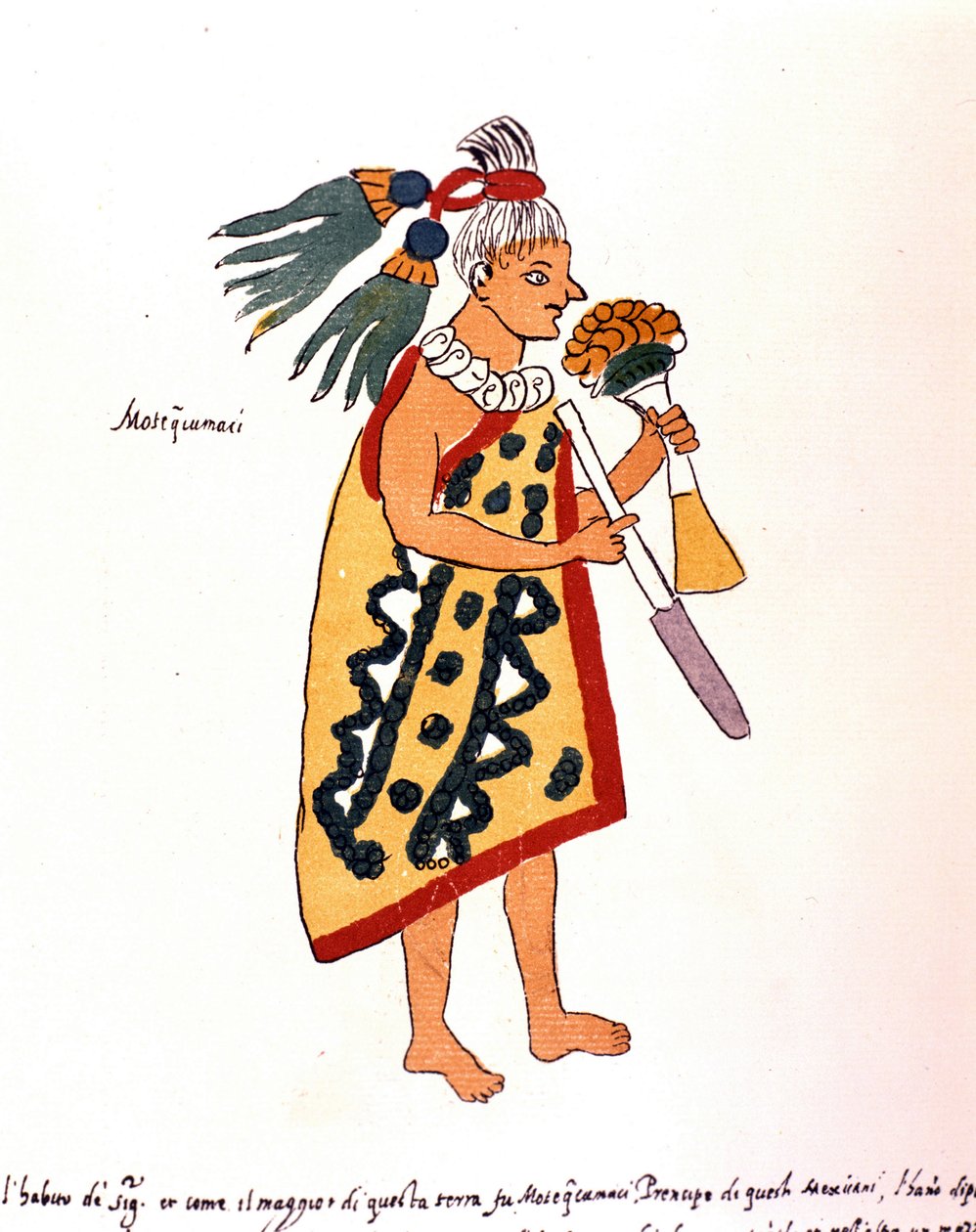 Aztekischer Priester im Codex Vaticanus 3738 (Codex Vat. Rios). Faksimile des Manuskripts von Dominikaner Pedro de los Rios, zwischen 1570 und 1589, Bibl. Vatikan von Spanish School