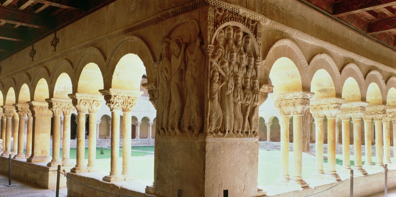 Christus und der Pilger von Emmaus, Relief von einer Ecksäule des Kreuzgangs von Spanish School