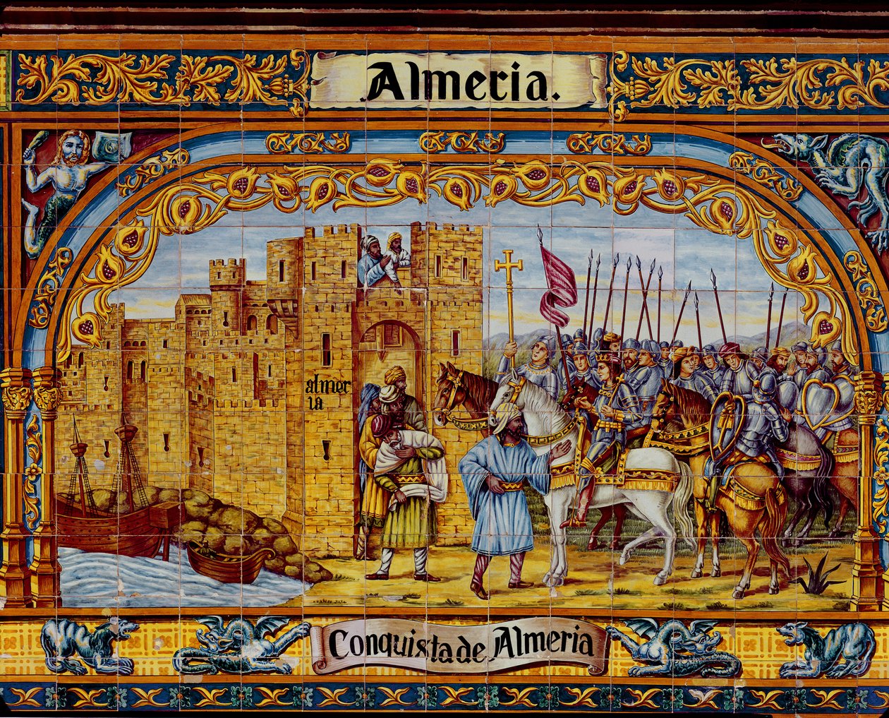 Eroberung von Almeria durch die Katholischen Könige im Jahr 1488 (Keramik) von Spanish School