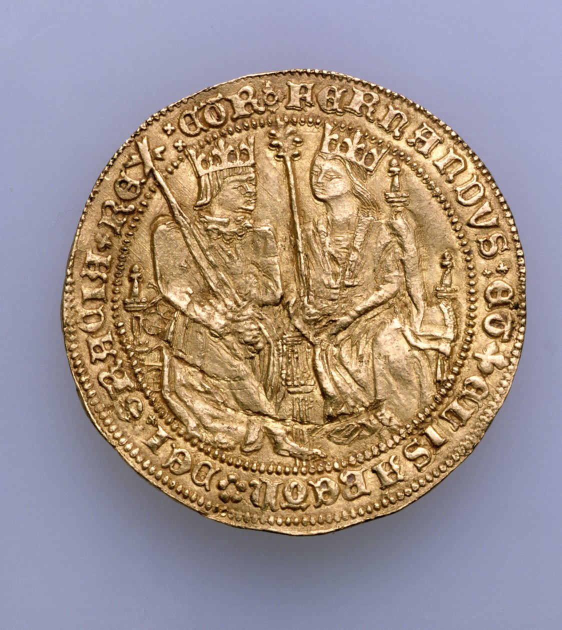 Doppel-Excelente von Ferdinand II. von Aragon (1479-1516) und Isabella von Kastilien (1474-1504), Sevilla Münze, 1475 von Spanish School