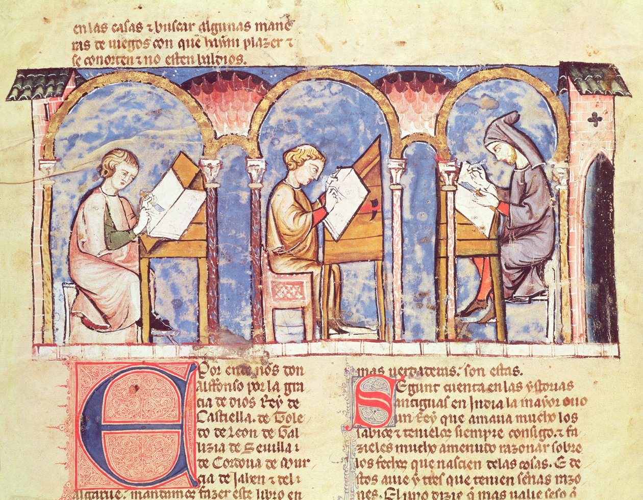 Spieltischmacher, aus dem Buch der Spiele, Schach, Würfel und Bretter, 1282 von Spanish School