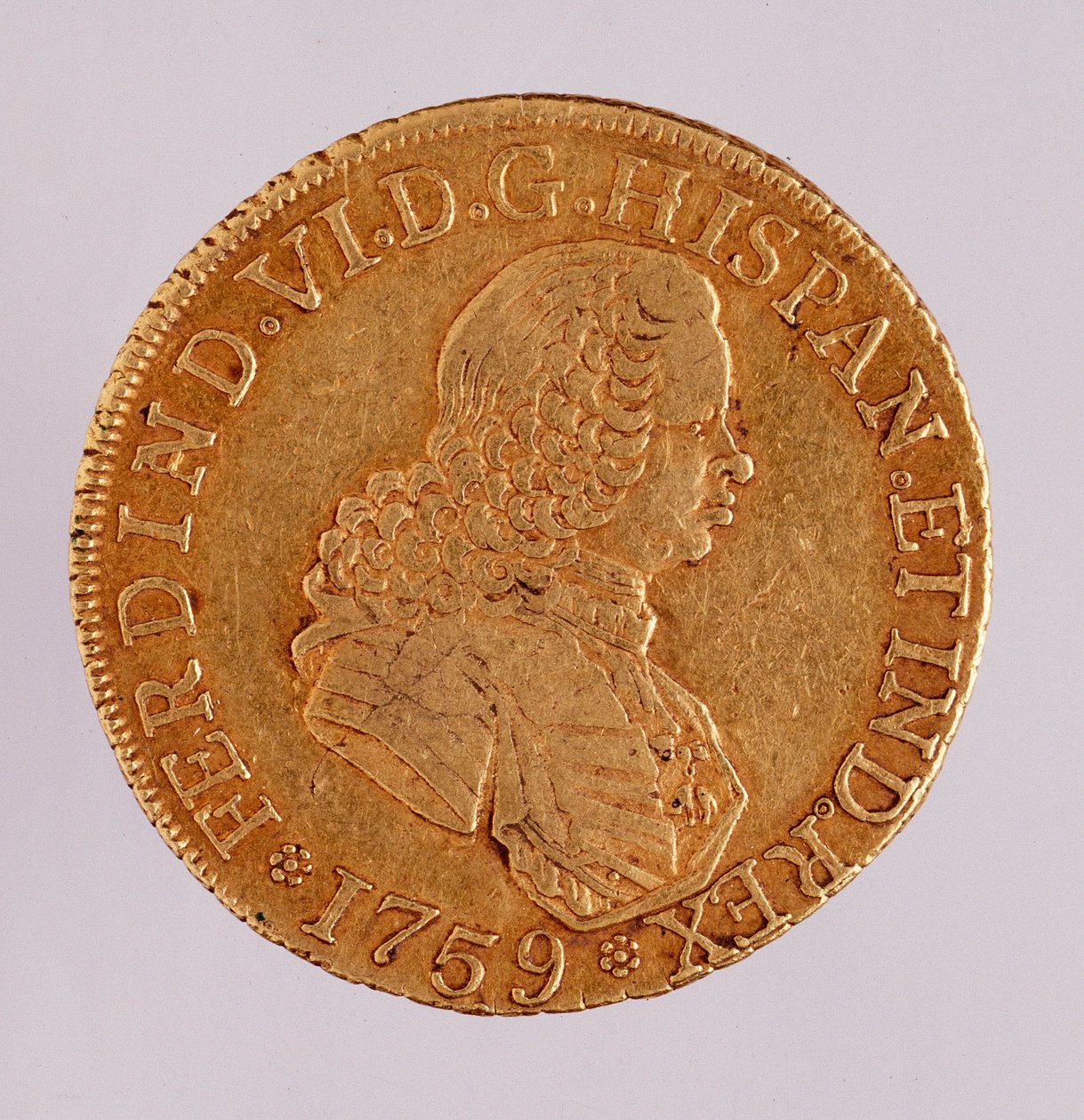 Goldmünze (8 Escudos) aus Spanien: Herrschaft von Ferdinand VI. (1746-1759) von Spanish School