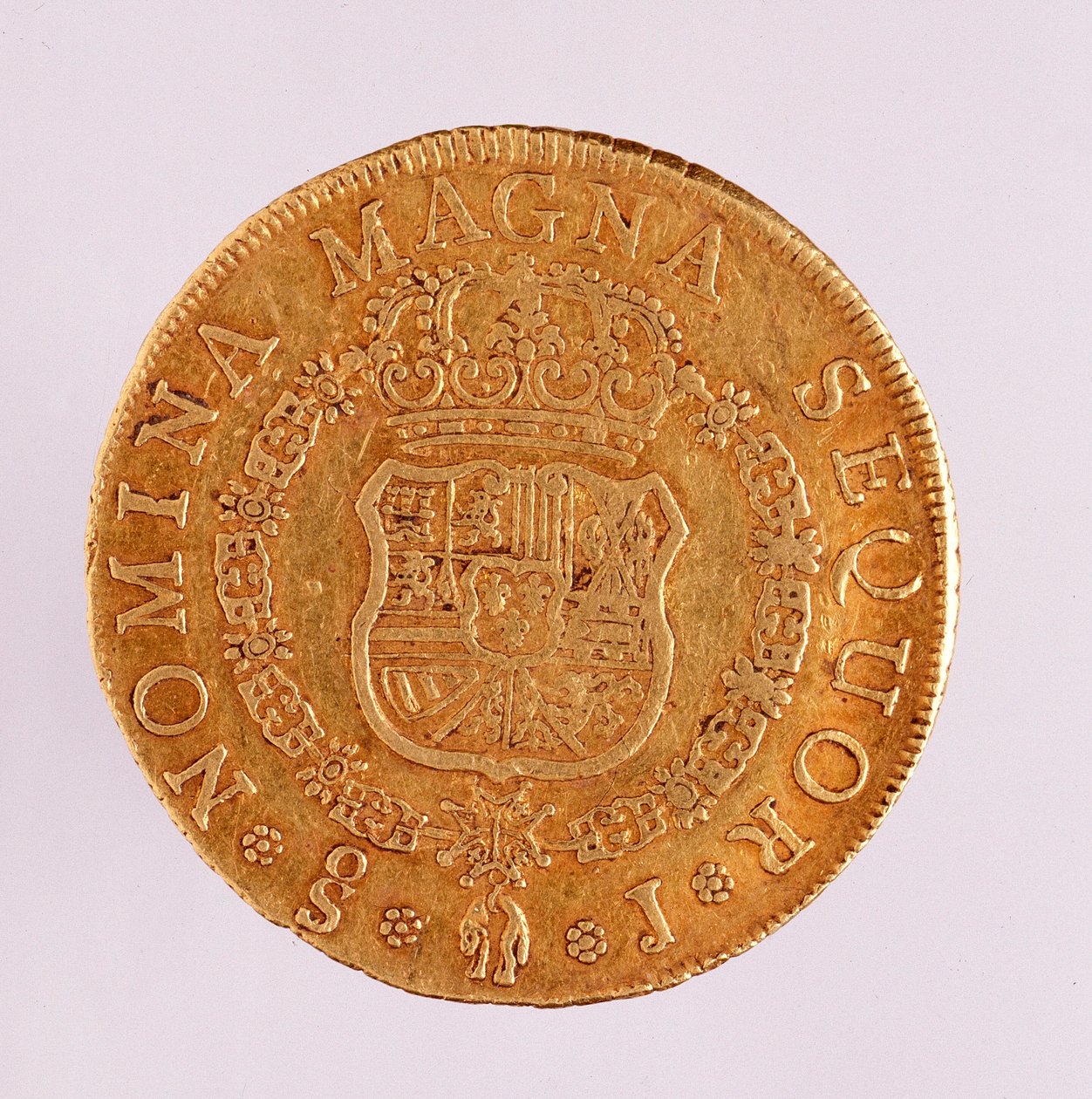 Goldmünze (8 Escudos) aus Spanien: Herrschaft von Ferdinand VI (1746-1759) 1759 Neapel, Museo Archeologico von Spanish School
