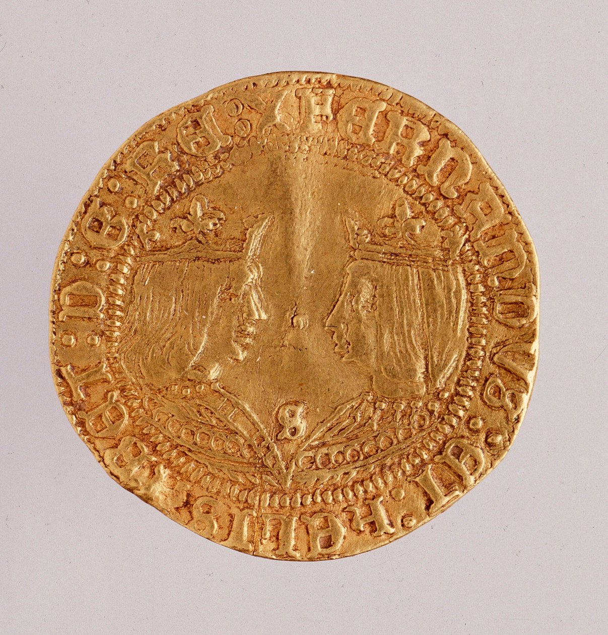 Goldmünze aus Spanien: Herrschaft der katholischen Könige Ferdinand und Isabella (1474-1516) Neapel, Museo Archeologico von Spanish School