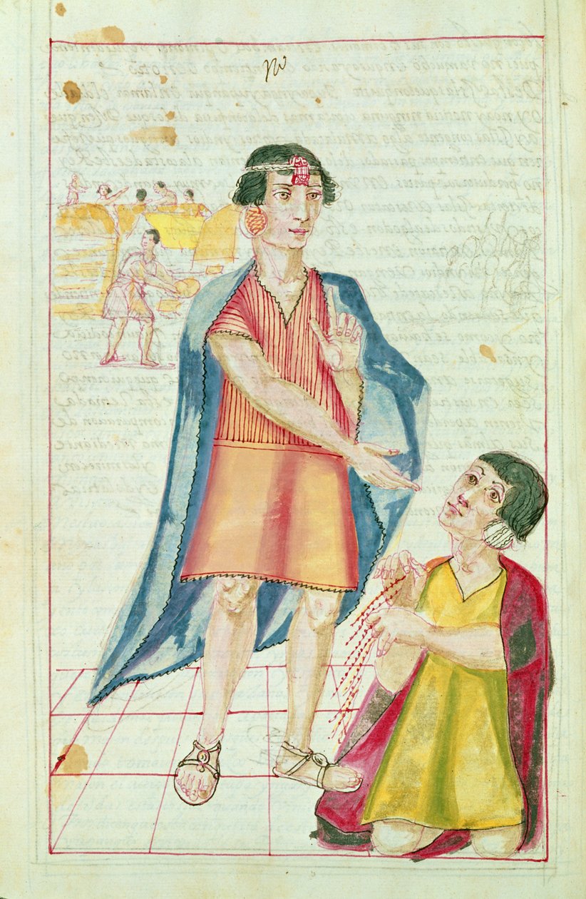 Illustration eines Quipu, aus 