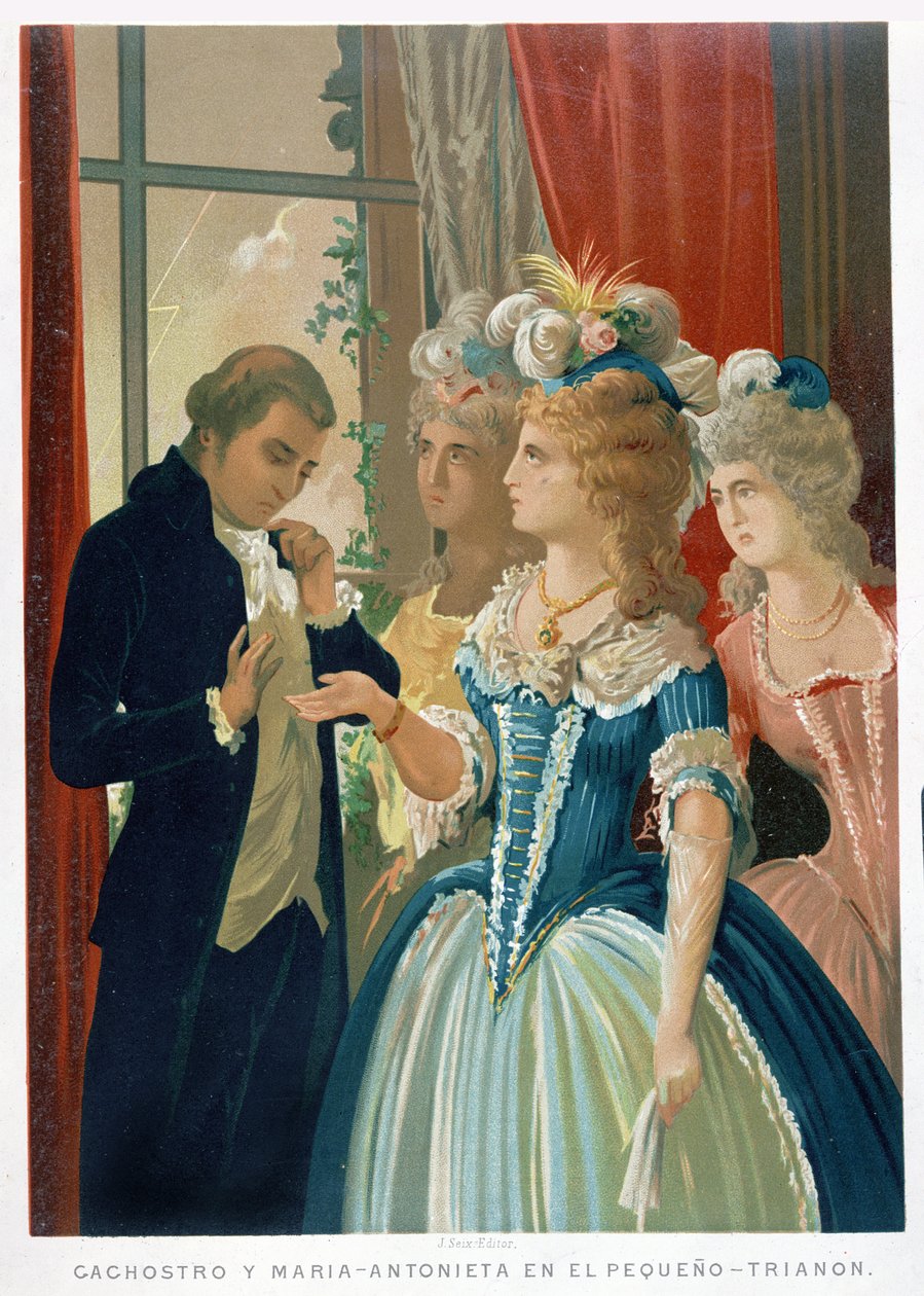 Interview von Marie-Antoinette und Cagliostro im Petit Trianon von Spanish School