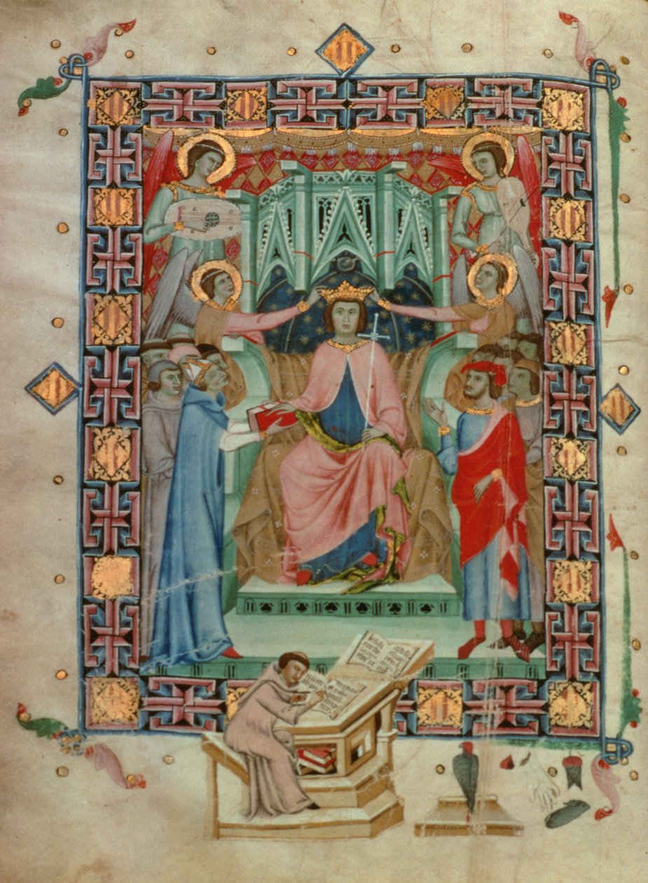 Jaime II. von Mallorca (1315-49) wird als König vereidigt, von Romeu Despoal von Spanish School