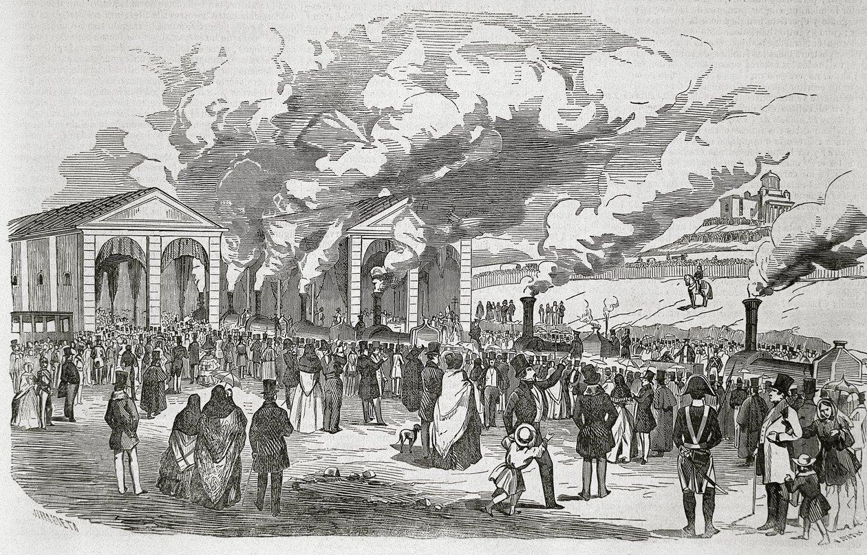 Eröffnung der Eisenbahnlinie Madrid-Aranjuez, 9. Februar von Spanish School