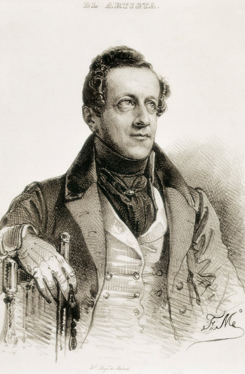 Porträt von Angel de Saavedra y Ramirez Baquedano, Herzog von Rivas von Spanish School