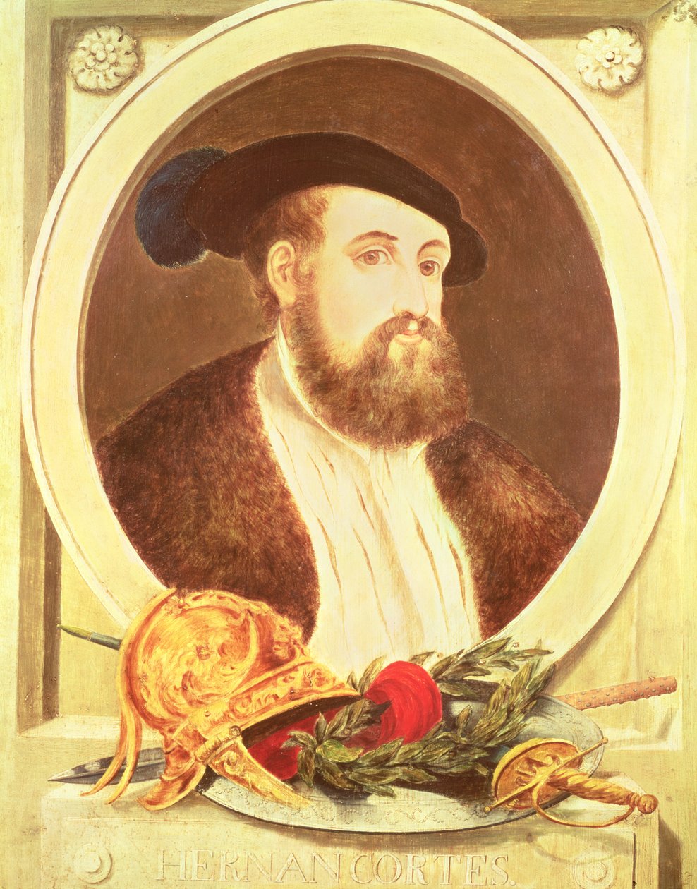 Porträt von Hernan Cortes (1485-1547) von Spanish School