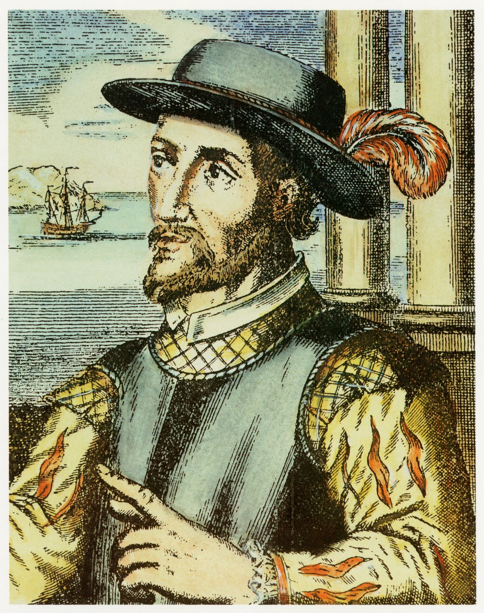 Porträt von Juan Ponce de Leon (1474 – 1521) (handkolorierte Gravur) von Spanish School