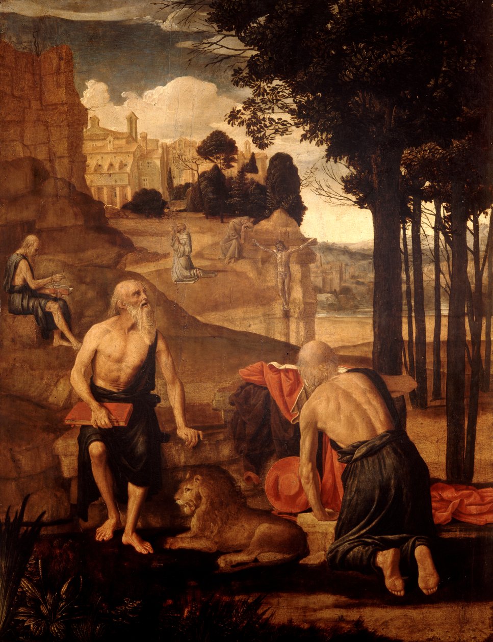 Szenen aus dem Leben des Hl. Hieronymus; Hl. Franziskus in Ekstase mit Bruder Leo von Spanish School