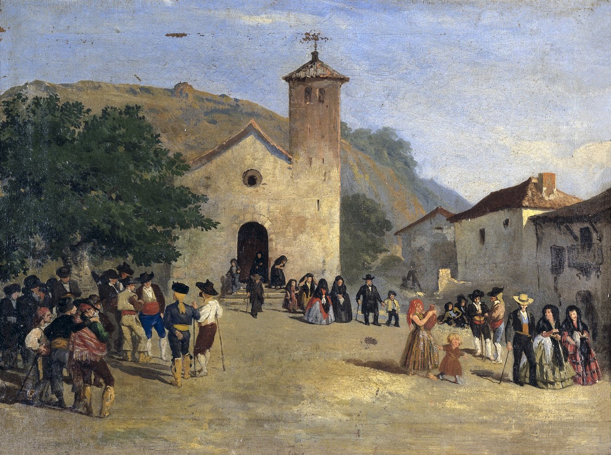 Aus der Messe kommen - Anonymes Gemälde von Spanish School