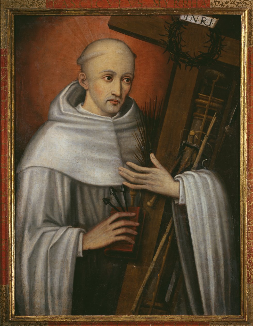 St. Bernhard von Clairvaux trägt die Leidenswerkzeuge von Spanish School
