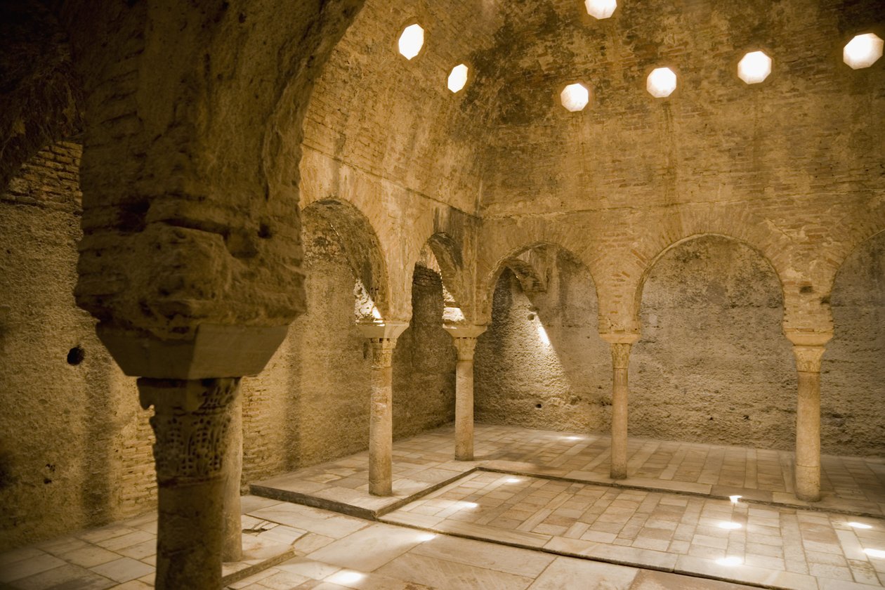 Dampfbad in den arabischen Bädern, Granada von Spanish School