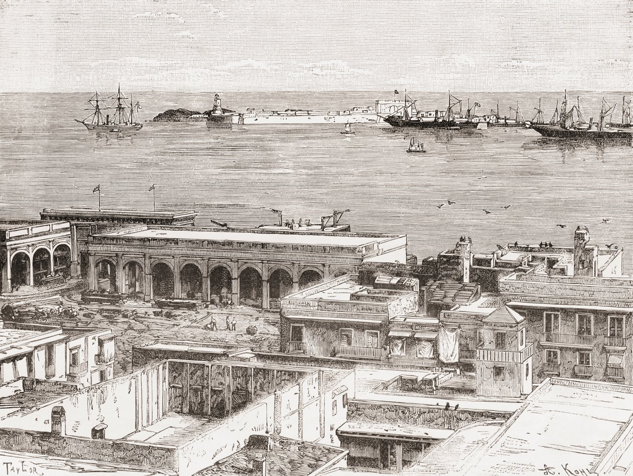 Ansicht von Veracruz und der Festung San Juan de Ulúa, Mexiko von Spanish School