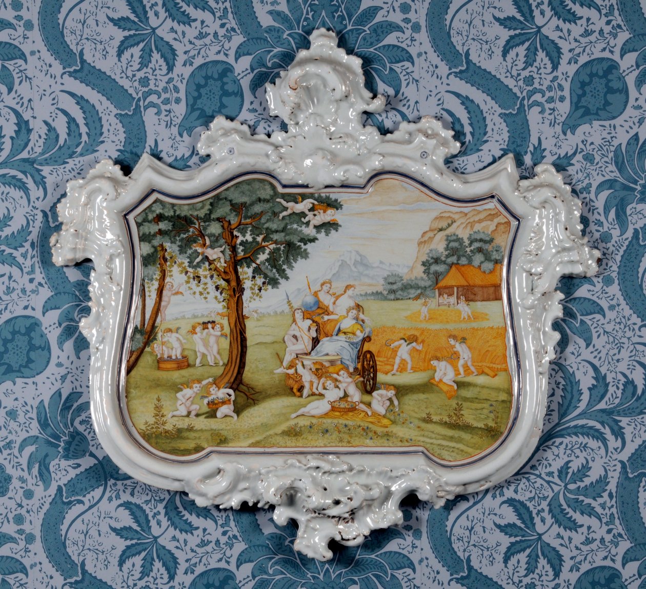 Wandplakette, Alcora-Keramikfabrik, ca. 1750 von Spanish School