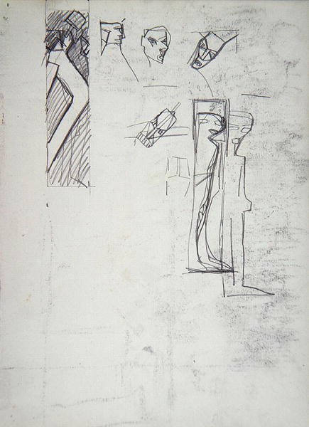 Studie für dekoratives Paneel: Geometrische Figuren, für die Cave of the Golden Calf von Spencer Frederick Gore