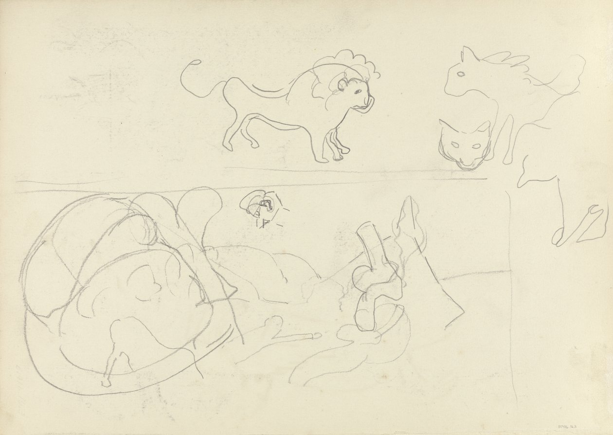 Studie von Tieren, für die Cave of the Golden Calf von Spencer Frederick Gore