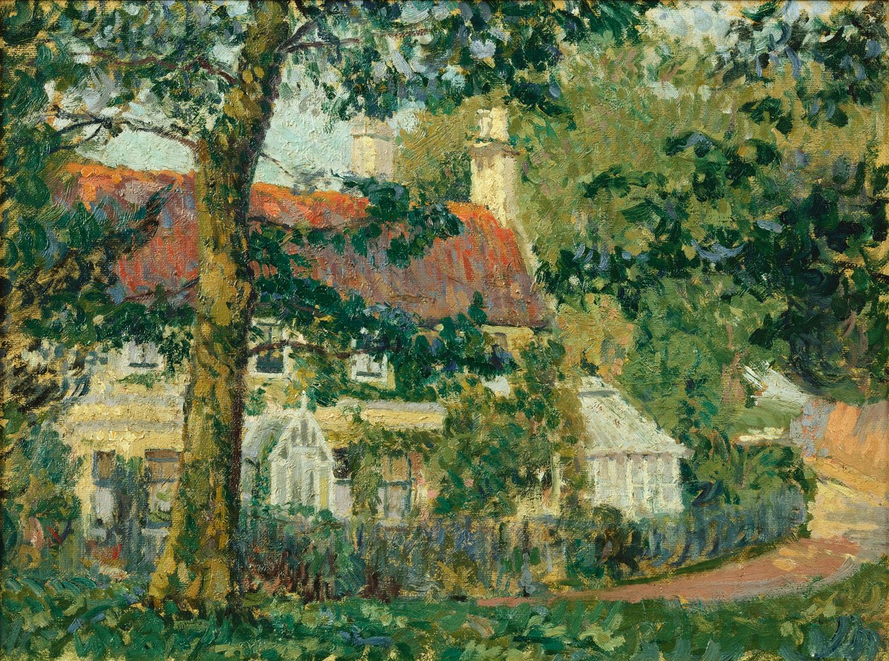 Ein Haus mit rotem Dach, Somerset, 1909-10 von Spencer Frederick Gore