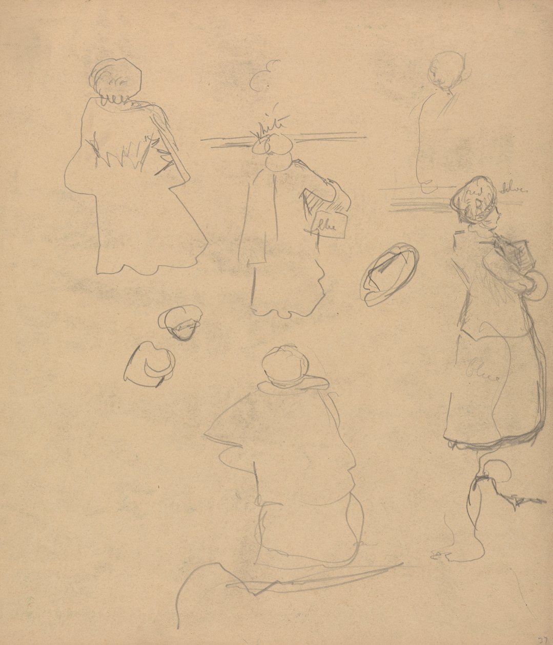 Cave of the Golden Calf: Studien einer Frau im Mantel und Hut von Spencer Frederick Gore