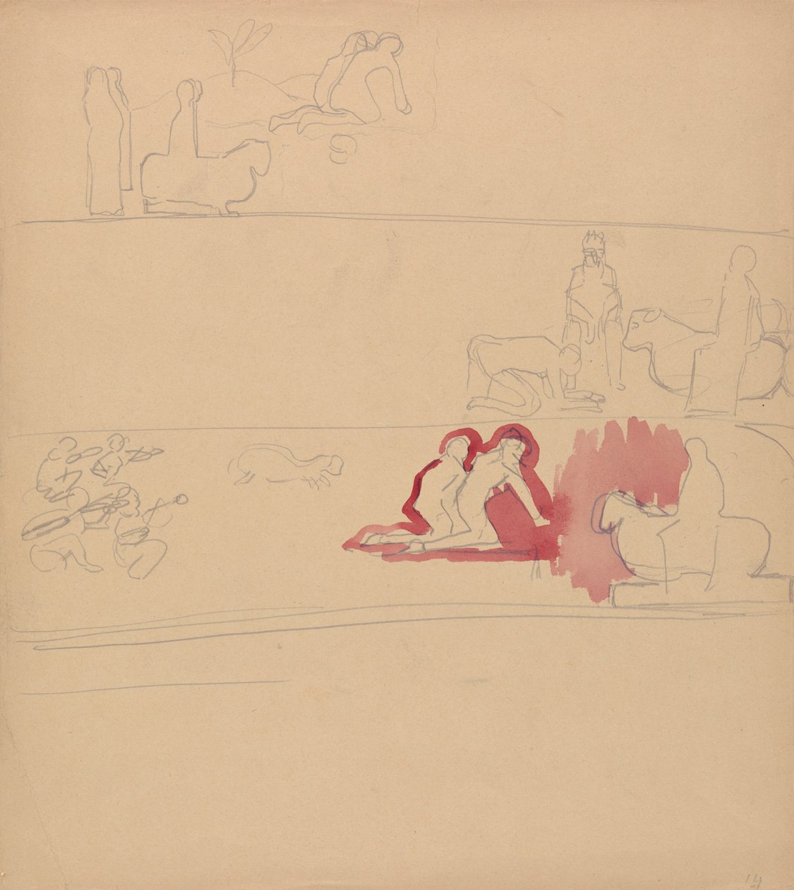 Höhle des Goldenen Kalbs: Anbeter und Kalb von Spencer Frederick Gore