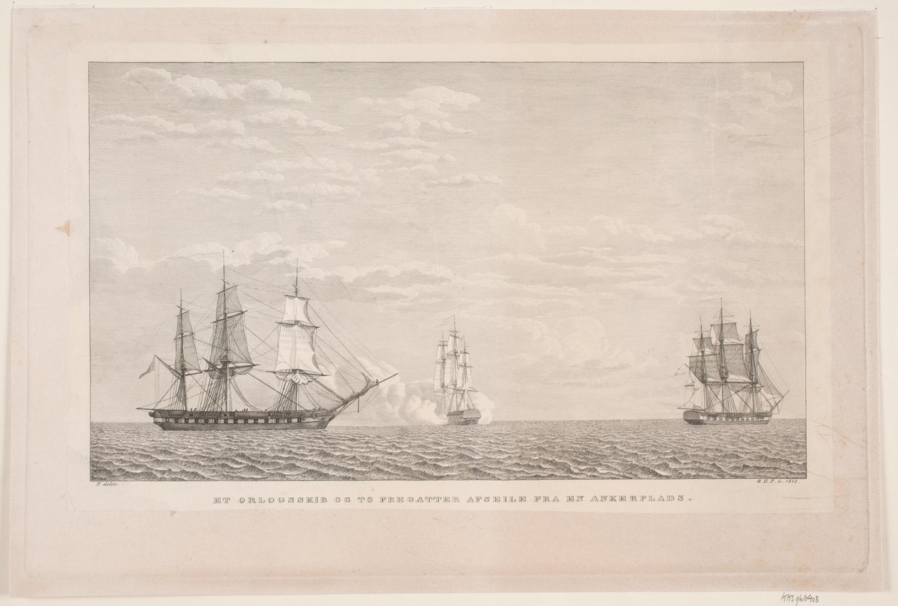 Orlov-Schiff und zwei Fregatten von Søren Henrik Petersen