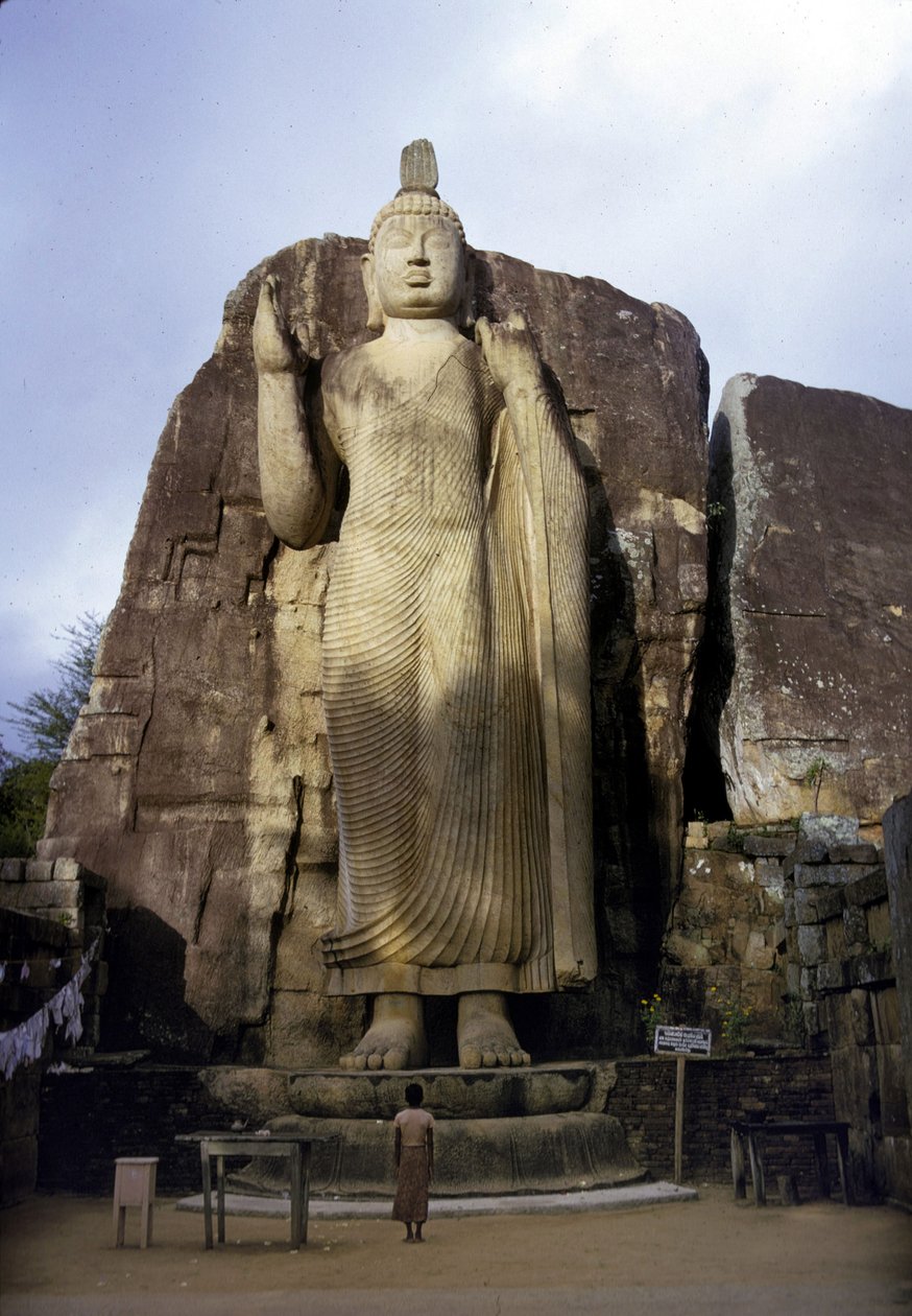 Der große Buddha von Avukana. Sri Lanka. 5. Jahrhundert von Sri Lankan School