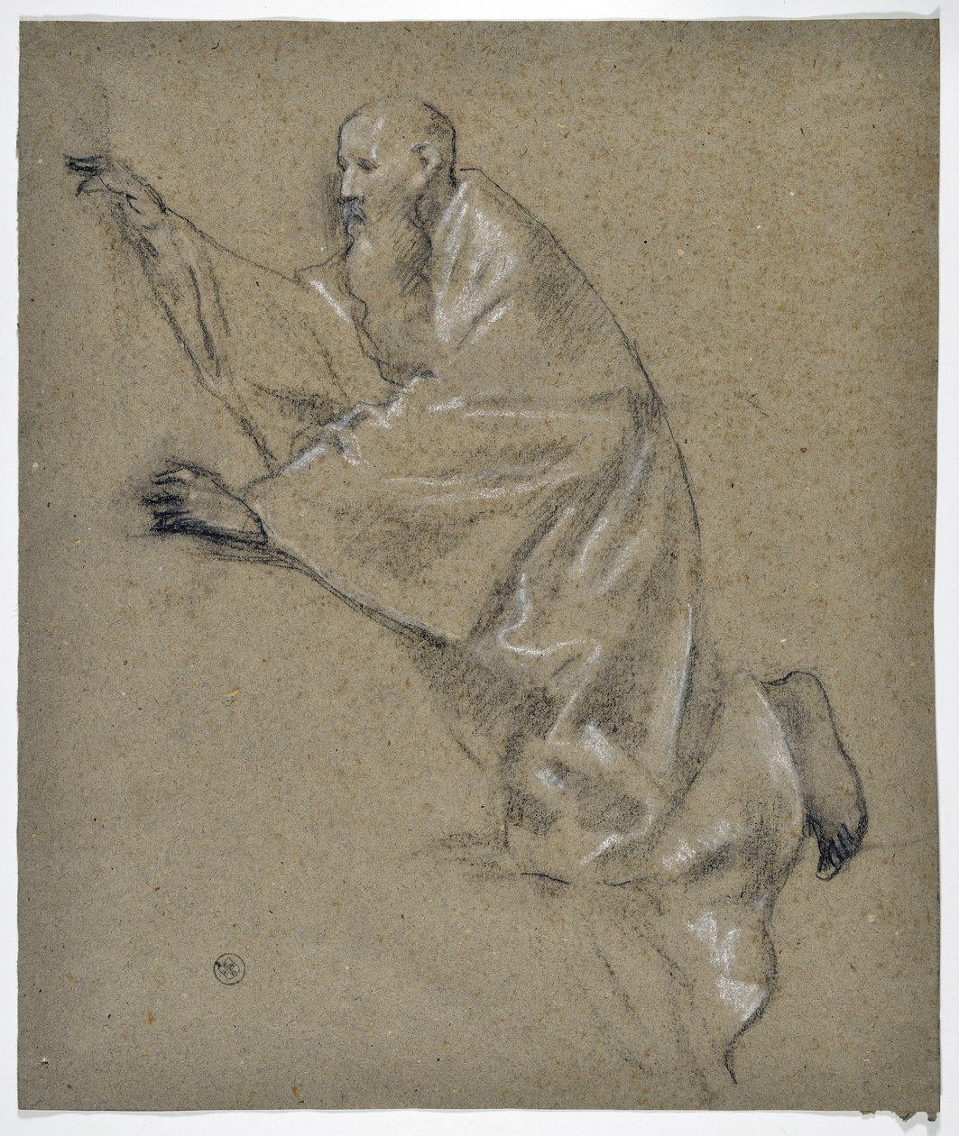 Studie eines knienden Mannes mit Draperie von Stanislas Torrents y de Amat