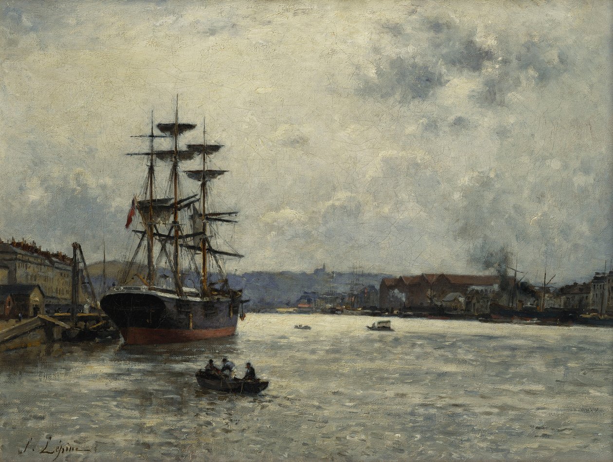 Der Hafen von Caen; Le Port de Caen von Stanislas Victor Edouard Lepine