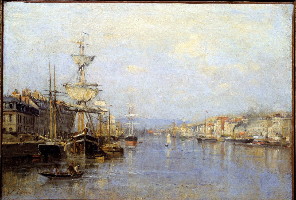 Ansicht des Hafens von Rouen. Gemälde von Stanislas Lépine (1835-1892) 19. Jahrhundert Reims, Musée des Beaux-Arts von Stanislas Victor Edouard Lepine