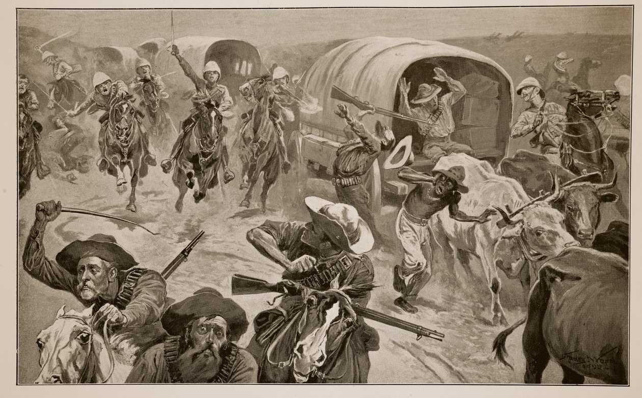 Eroberung eines Burenkonvois durch General Frenchs Truppen in der Nähe von Kimberley von Stanley L. Wood