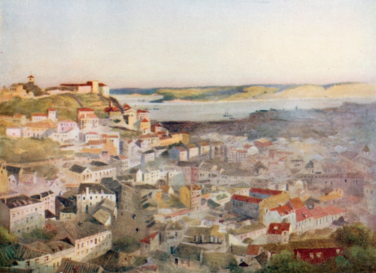 Der Hügel von St. Georg, Lissabon von Stanley Inchbold