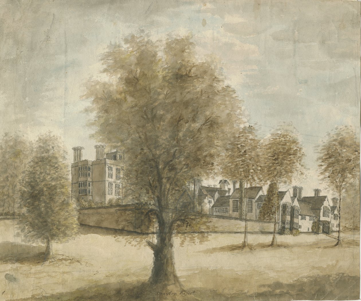 Drayton Bassett - "Drayton Manor": Aquarell, 1789-1793 von Stebbing Shaw