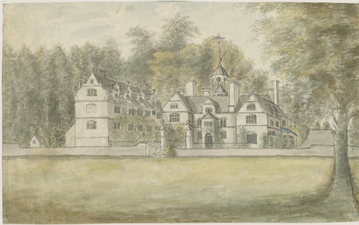 Norton Canes - Little Wyrley Hall: Aquarell, undatiert [1762-1802] von Stebbing Shaw